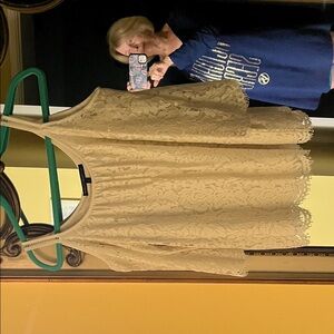 White House Black Market Cream Lace Top